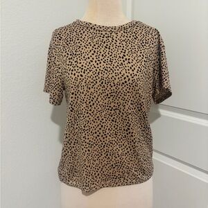 Dee Elly Leopard Print Short Sleeve Top – Size S